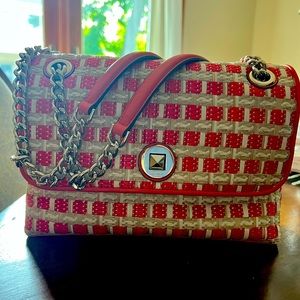 Kate Spade leather and straw bag